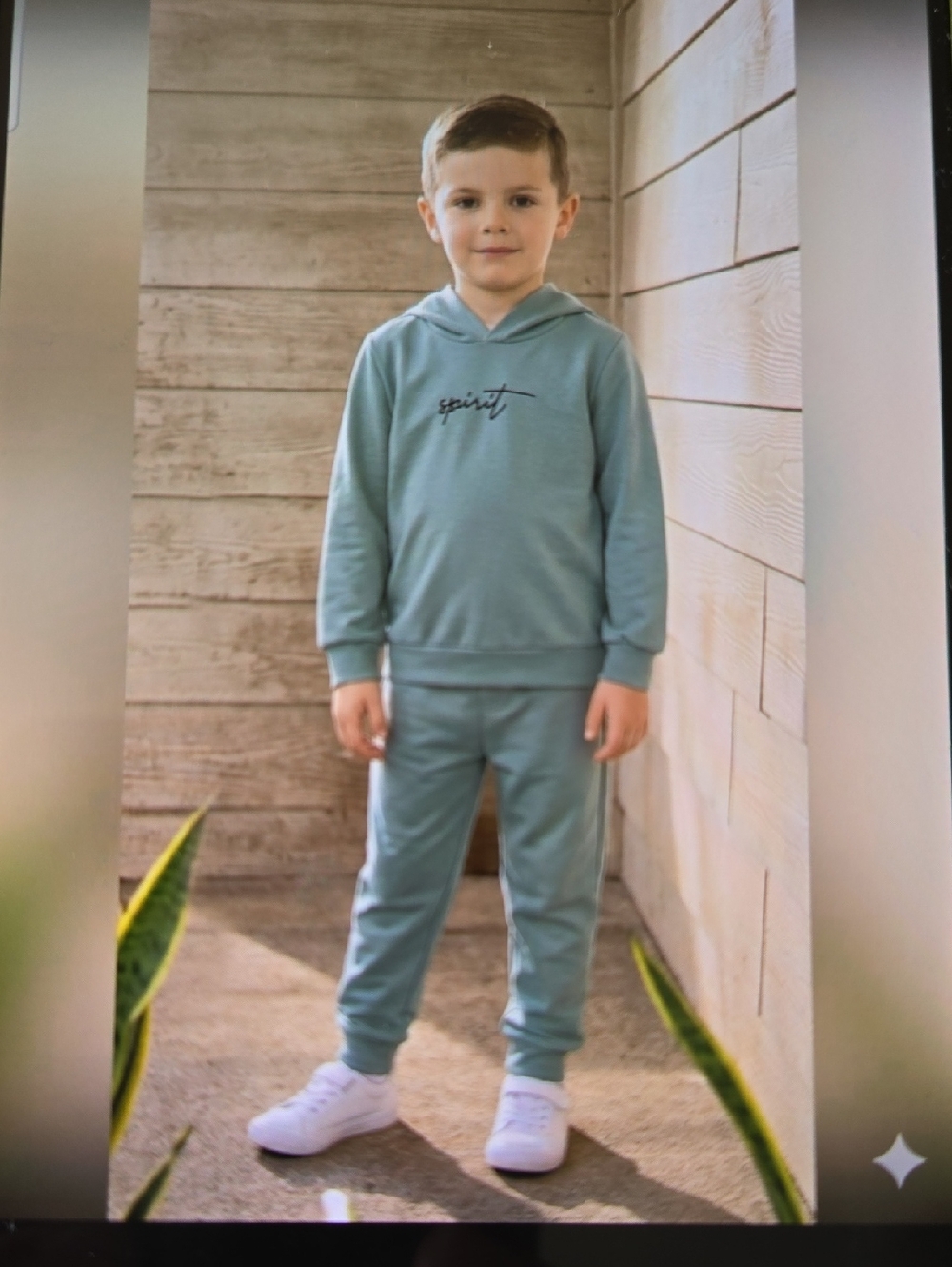 SHEIN Kids Hooded Pajama Set - Sage Green